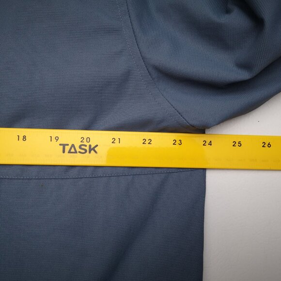 Chaps Men's Size Medium Blue Lined Jacket with Hood Hidden in Collar - Picture 11 of 13